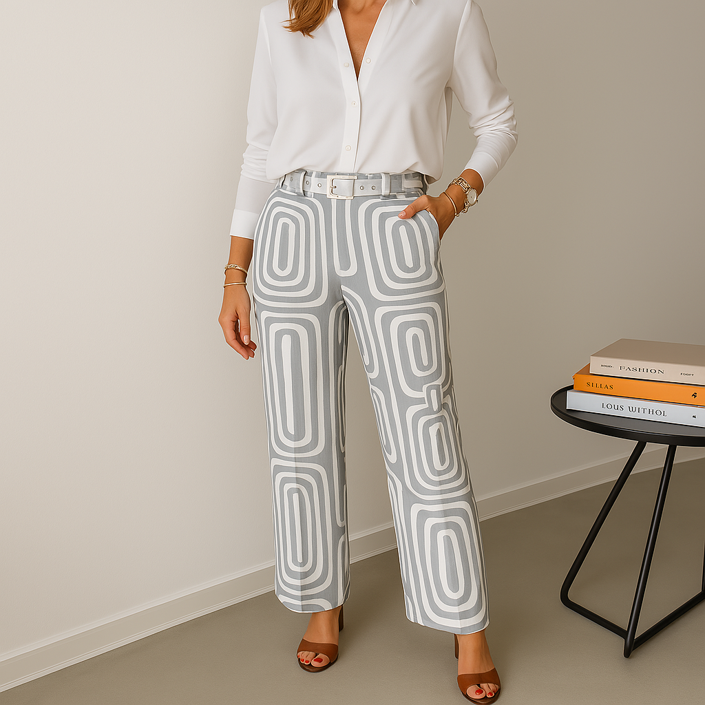 Conjunto elegante Kammay de pantalones – incluye camisa y cinturón